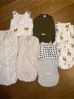 Bundle of 8 Infant Baby Swaddles and Sleep Sacks Sizes Newborn to 6 Months Warm